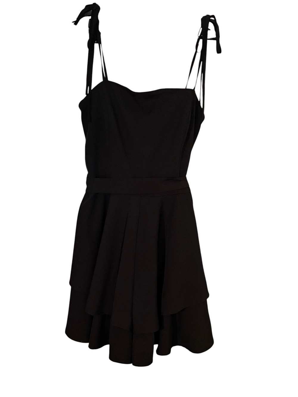 Black Tiered Ruffle Romper Size Medium